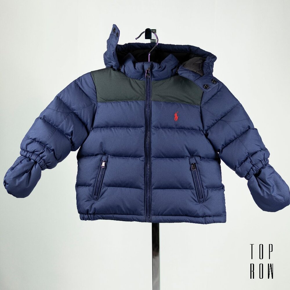 Polo Ralph Lauren Baby Boys Hooded Jacket + Mittens - Navy+Black